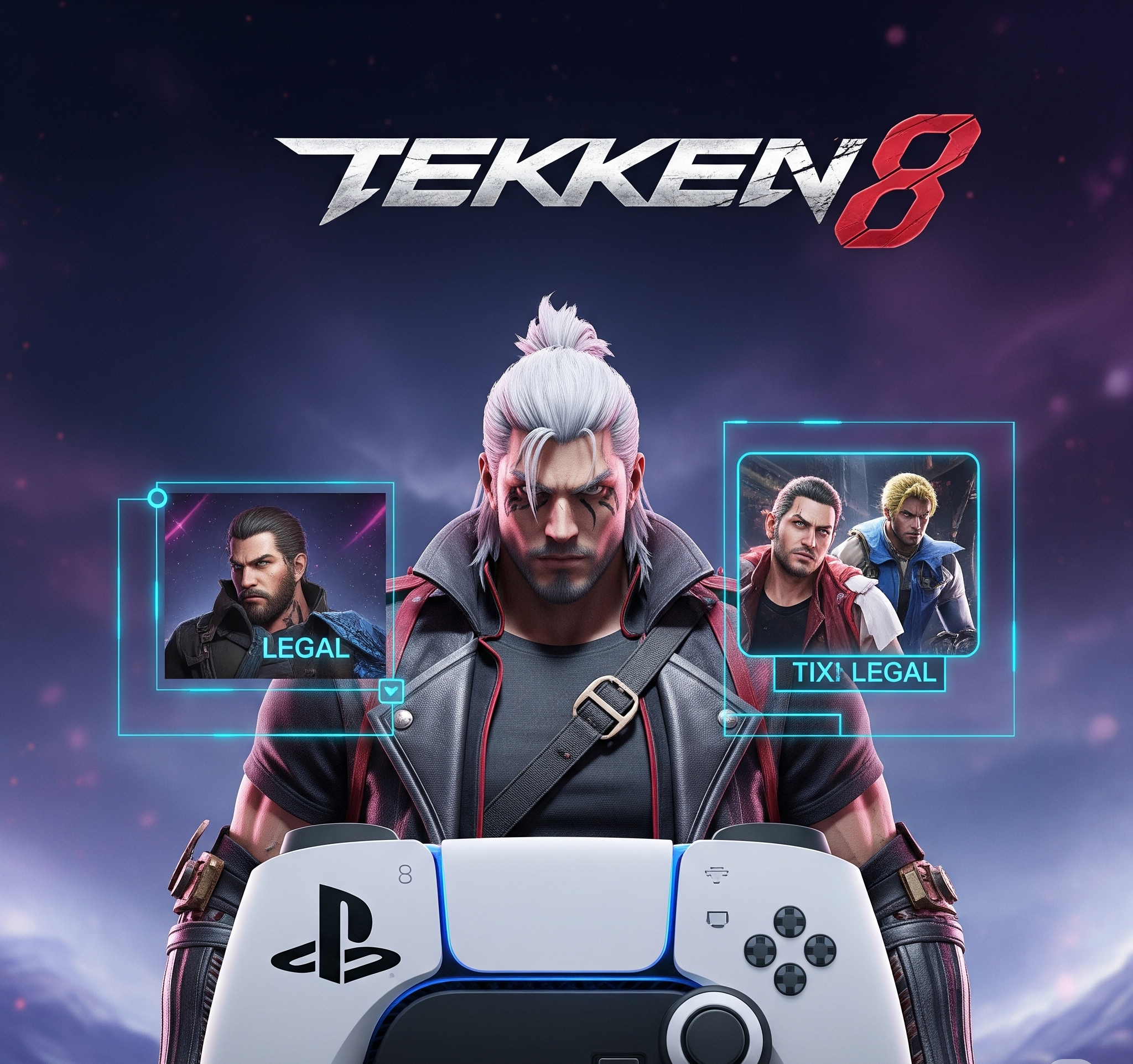 تصویر بازی TEKKEN 8 روی کنسول PS5 با تاکید بر خرید قانونی و امن اکانت بازی.